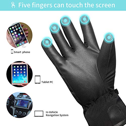 SKDK Outdoor Gloves Lightweight Touchscreen Windproof Warm Touchscreen Gloves Men Women for Cycling Running Sports (Black-Thicken, S)