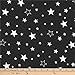 Kaufman Cozy Cotton Flannel Stars Black, Fabric by the Yard