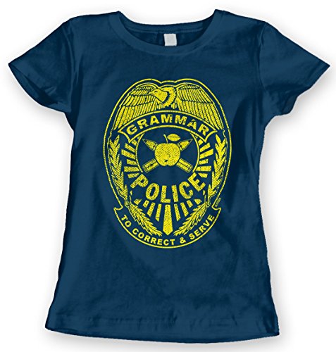 Blittzen Juniors Grammar Police To Correct and Serve, XL, Navy Blue