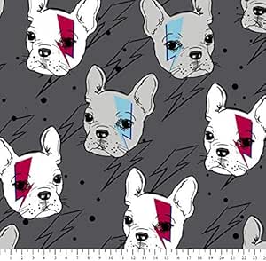 french bulldog fleece fabric