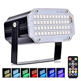 Aushen 48 Leds Halloween Strobe Light, Mini Portable Powerful Party Light Sound Activated Flash Stage Light Speed Control for Indoor Dance Disco DJ Parties Wedding Christmas Club Wedding Show (RGB)