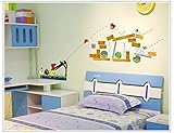 Fangeplus(TM) Angry Birds DIY Removable Art Mural Vinyl Waterproof Wall Stickers Kids Room Decor Nursery Decal Sticker Wallpaper 27.5''x19.6''
