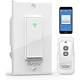 Smart Switch with App & Remote Control, Alexa Light Switch Single-Pole, 2.4GHz Wi-Fi Timer Wall Switch Compatible with Alexa Google Home, Smart Home Electrical Switch, Neutral Wire Needed
