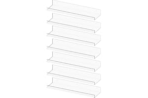 RLAVBL 7 Pack Acrylic Shelves, 15" Floating Wall Shelves for Bedroom, Living Room, Bathroom, Kitchen Storage