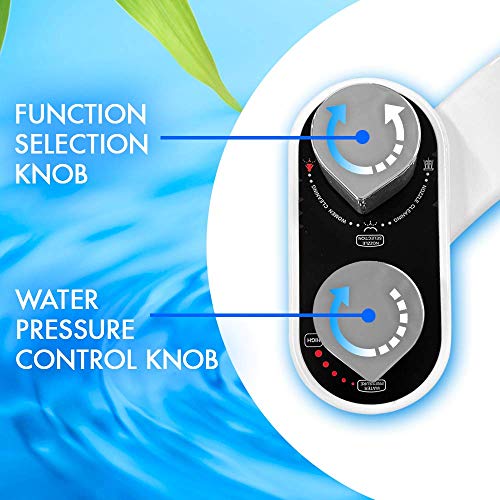 Clear Rear - Bidet Toilet Attachment (2 Pack) Fresh Water Non-Electric, Mechanical Bidet Sprayer for Toilet, Easy to Install with Self Cleaning Nozzle, White