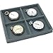 FindingKing 5 Gray 4 Slot 1/2 Size Jewelry Display Tray Inserts - Compartments Measure 3 3/8