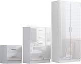 Reflect Modern Bedroom Furniture Set: Wardrobe, Tallboy, Bedside Table view 6