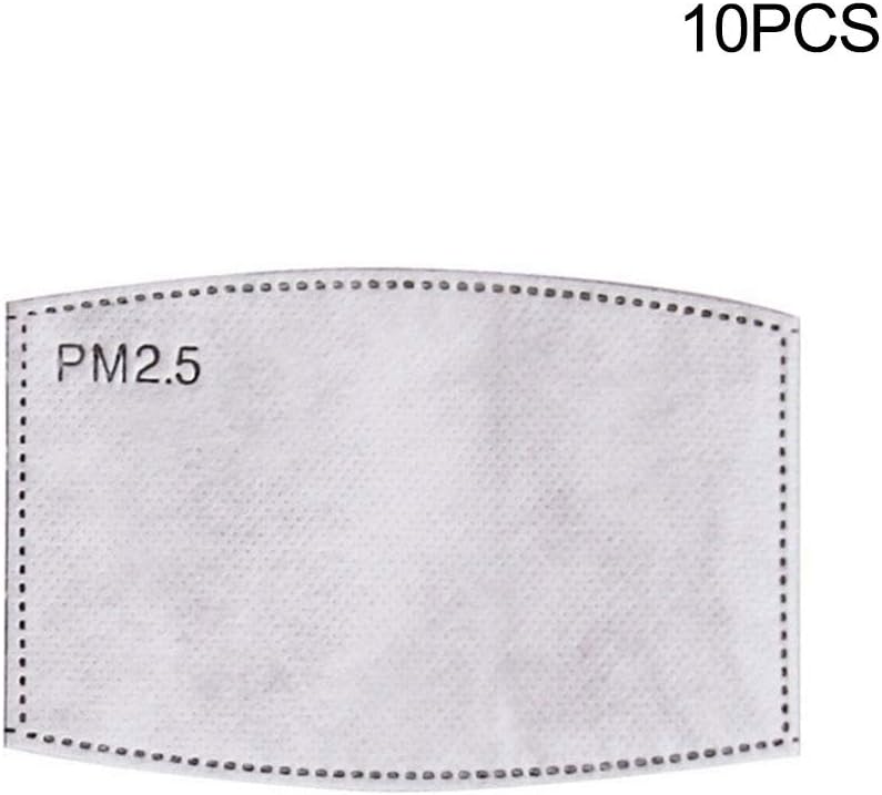 AWFAND 10 pieces PM2.5 Activated Carbon Filter Mask Replaceable,5 Layer Filters Insert Protective Mouth Mask Filter