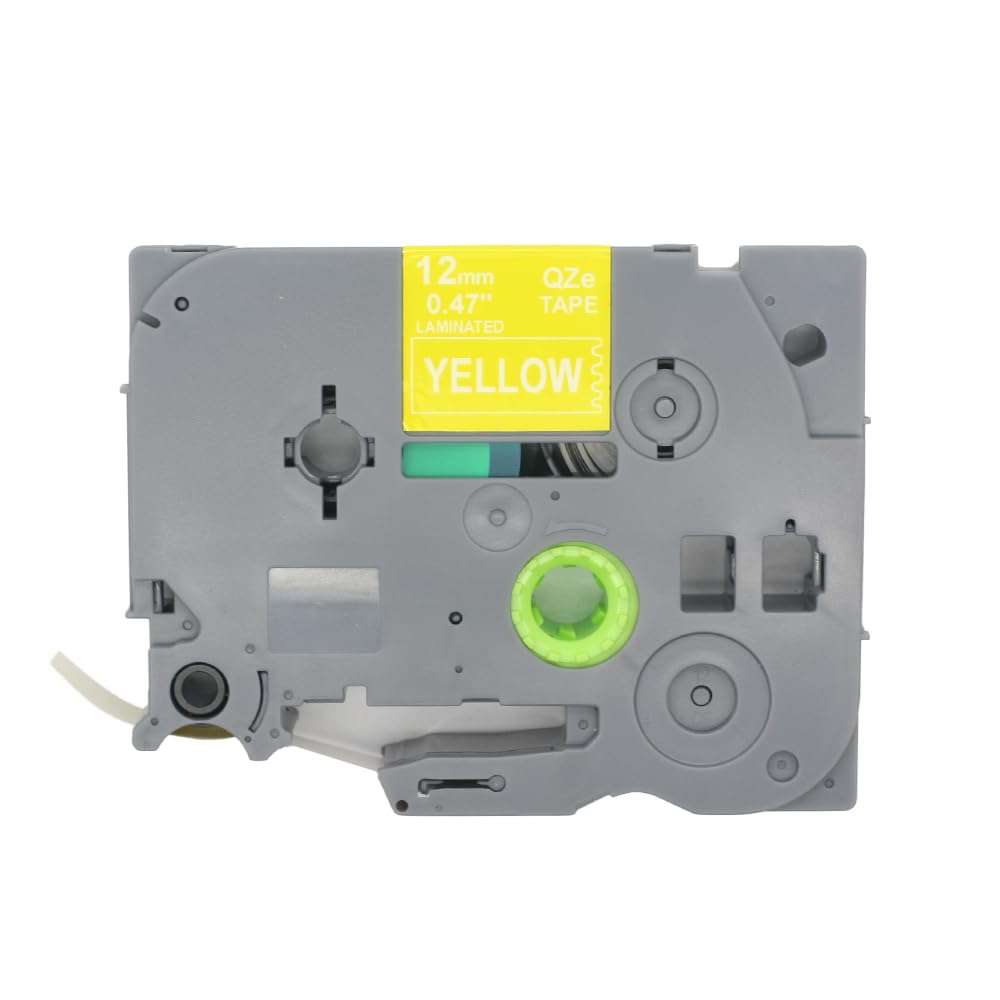 BROVACS 1 Pack White on Yellow Laminated Label Tape Compatible for Brother P-Touch Label Printer TZ 635 TZe 635 12mm 1/2" OPA4635