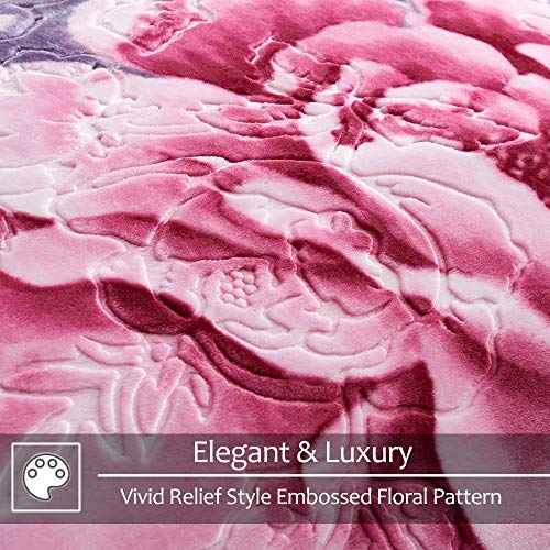 JYK Heavy Korean Faux Mink Fleece Blanket, 5 LB 2 Ply Reversible