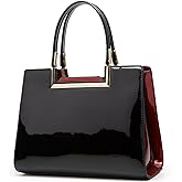 XingChen Shiny Patent Leather Handbags Glossy Shoulder Bags Fashion Satchel Purses Party Totes Top Handle Bags for Women