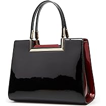 Amazon.com: XingChen Shiny Patent Leather Handbags Glossy