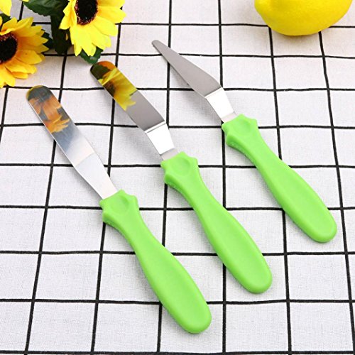 Cake Tools--Stainless Steel Butter Cake Cream Tool Spatula PP Plastic Handle Baking Mould By Ikevan--3 Colors- (Green)