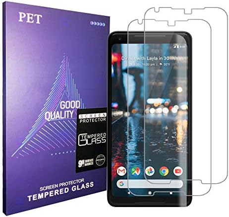 for Google Pixel 2XL Screen Protector, [2 Pack][Case Friendly] Tempered Glass, 9H Hardness, Bubble Free, Compatible with Google Pixel 2XL Clear