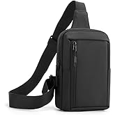 Sireck Crossbody Bag,Cross Body Fanny Packs for Men Women Trendy,Black Small Sling Phone Chest Bag for Workout Running