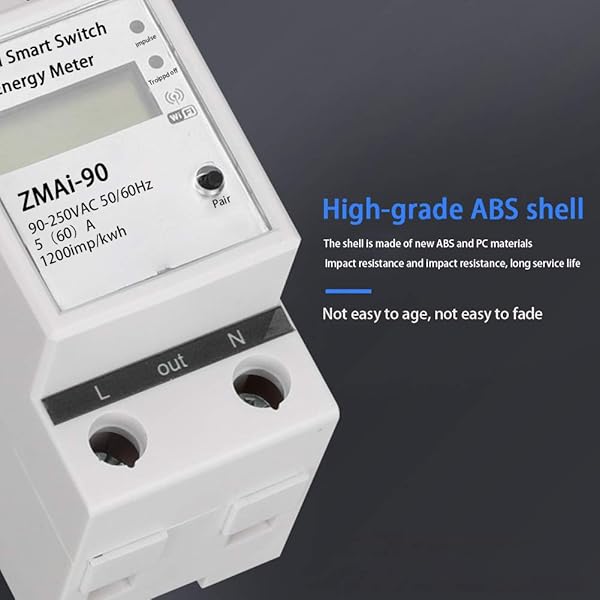 Medidor de energa Monofsico Smart WiFi DIN Rail Timing ABS Rental om Home Timing Pantalla LCD Digital multifuncin 35mm
