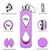 MIU COLOR Glass Water Bottle 550ml with Anti-Slip Silicone Sleeve, Leak Proof Borosilicate BPA-Free Eco-Friendly Hot Cold Drink Flask, Ideal for School Home Office Travel Sports Yoga Gym