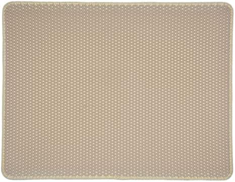 【高い耐摩耗性・傷防止】猫砂マット 猫用トイレマット【40x50CM/40x60CM/55x75CM 複数サイズ】猫砂取りマット 猫砂捕獲マット 二重構造 安心材質 グリッドデザイン 飛び散り防止マット 滑り止めマット 防カビ防臭防水 掃除簡単 洗える (米色, 40*60)