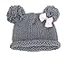 zefen Bestknit Baby Girls Pompom Hat Props Crochet Knitted Pom Pom Hat Bow Beanie Small Gray