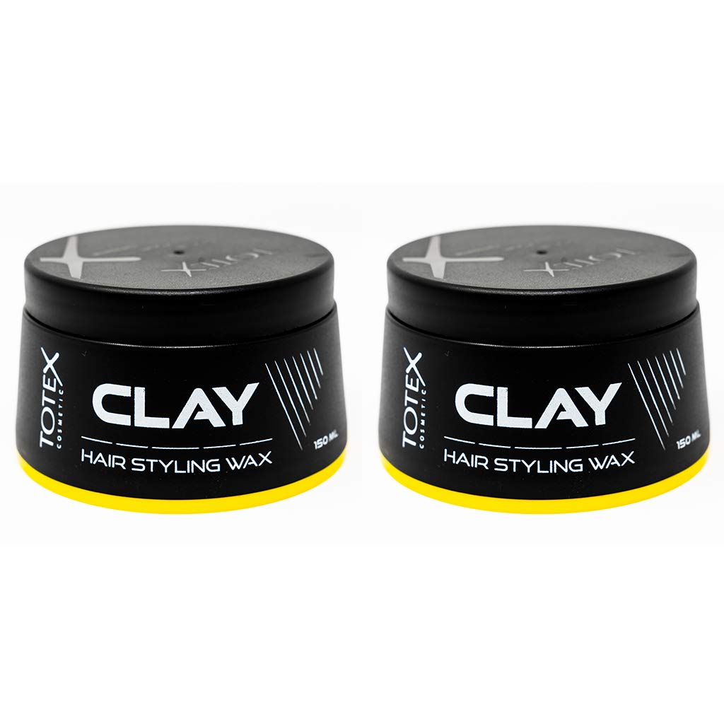 Totex Clay Hair Wax Pack of 2 (2 x 150 ml) | Strong Hold Matte Finish Styling Clay | Natural Messy Look with No Shine | Hair Defining Paste for Men | Professional Barber Quality