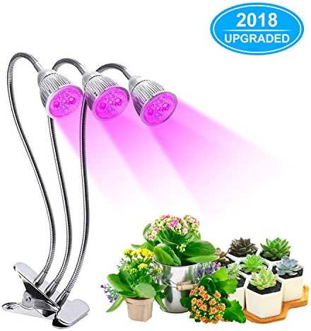 LED Grow Lights for Indoor Plants Seedlings, 15W Full Spectrum Plant Grow Lamps, Adjustable 360 Degree Gooseneck Hydroponics System Greenhouse Gardening Plant