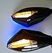 HTTMT MT085A-GBK+CL Blue Led Mirror Compatible with Fzr Yzf Fz1 Fazer Fjr1300 Ninja Zx10R Zx-12R Er-6F