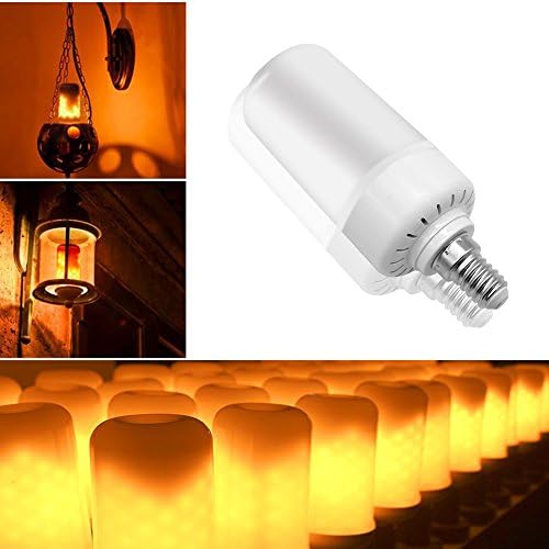 iropro 99 LED E14 Flame Fire Effect Decorative Bulb Light Simulated Nature Corn Decoration Lamp for Home Garden Party Christmas Halloween Festival New Year Décor Warm Orange Color 5W 700 Lumen