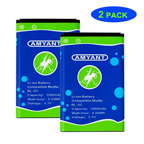 BL-5C Battery 3.7V 2 x 1500Mah amyant Rechargeable Battery for Radio for Nokia Phones