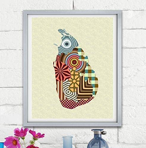 Amazon.com: Sri Lanka Wall decor Map Art Print Poster Painting Unframed
