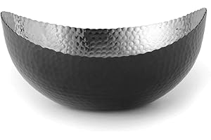 Elegance Aluminum Eclipse Bowl, 7.25" x 6.5", Black/Silver
