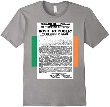 Mens Proclamation of the Irish Republic 1916 T Shirt 2XL Slate