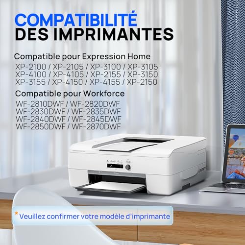 AIRLYSIS Ink Cartridge Compatible with 603XL for Epson Expression Home XP 2100 XP 2105 XP 2150 XP 4105 XP 4150 XP 3100 XP 2155 XP 4155 XP 3150 XP 3105 Workforce WF 2810 WF 2830 Pack of 5