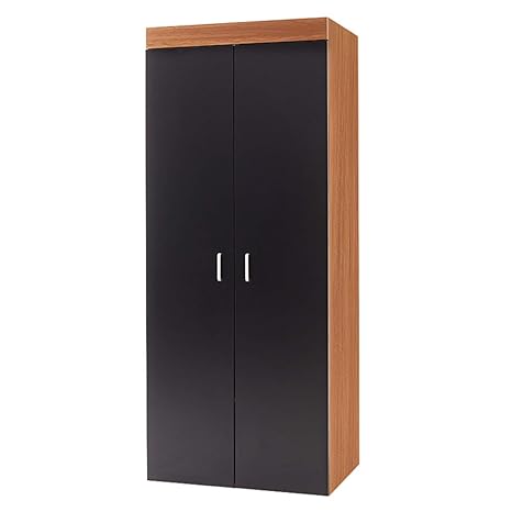 Paldin 2 Door Wardrobe 1 7m Double Wooden Wardrobe With Hanging Rail And Shelf Bedroom Storage Furniture Black