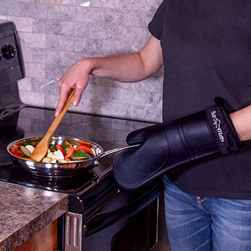 1 Black+Silicone+Oven+Hot+Mitts