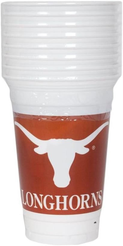 Texas Longhorns Plastic Party Cups 16oz Package of 8