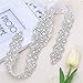Bridal Rhinestone Appliques, FANGZHIDI 23.4 Inches Silver Beaded Patches with Sparkle Clear Crystal Stone and Pearls- Best for DIY on Wedding Dress, Sew on or Iron on Bridal Belt Sash, Wedding Cake