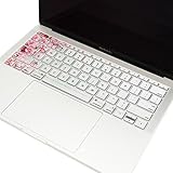 TOP CASE - Ultra Thin Silicone Keyboard Cover for MacBook Pro 13 inch A1708 (No TouchBar) Release 2017 & 2016 / Macbook 12-inch Retina A1534 with TOP CASE Mouse Pad - Pink Hyacinth Turquoise Wooden