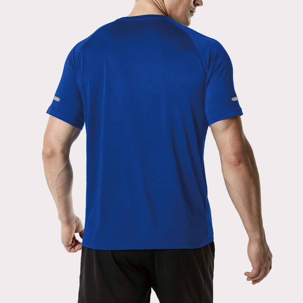 Men's Athletic T-Shirts, Cool Dry Fit Short Sleeve Shirt Fitness Sport Workout Crew Neck Tees: Clothing