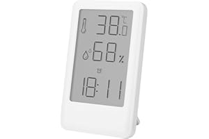 Electronic Thermometer and Hygrometer, Indoor Thermometer and Hygrometer, Digital Temperature Sensor and Small LCD Display (W