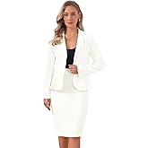 Allegra K 2 Piece Suit Skirt Sets for Women Blazer and Pencil Skirts Formal Office Business Casual Outfits