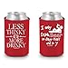 Shop4Ever Funny Drunk Can Coolie Beer Drinkers Multipack Drink Coolers Coolies Red - 6 Pack