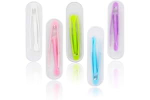 AEGYPIUS 5Pcs Colorful Contact Lens Remover and Inserter Tool Case Set,Contact Applicator with Soft Tip, Portable Contact Lens Stick Tool Case Set,for Contact Lens User(Inserter/Remover+Tweezer with Soft Tip)