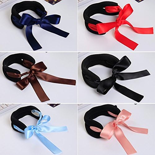 Korean New Bow Tools Foam Sponge Device Quick Donut Bun Hairstyle Silk Tie Hair Clips Accessories Women Headband (Blue)