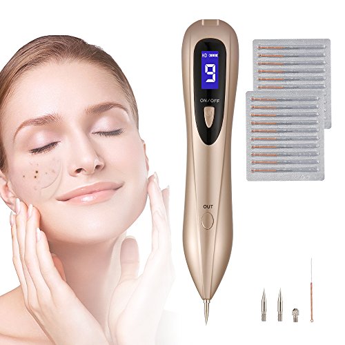 Mole Removal Pen, 9 Strength Levels USB Rechargeable Upgraded Version Professional Beauty Pen kits, for Body Facial Freckle Nevus Warts Age Spot Tattoo Remover