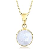 14K Gemstone Necklace for Women - Solid Gold Necklace - Gold Dainty Necklace for Women - Gold Pendant Necklace - Dainty Gold Necklace - Gold Wedding Jewelry - Gemstone Jewelry for Women