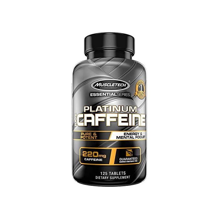Caffeine Pills | MuscleTech 100% Caffeine Energy Supplements | PreWorkout Mental Focus + Energy Supplement | 220mg of…