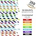 Natural Alt Biodegradable Paper Straws | Bulk 350-Pack Eco-Friendly Set |Rainbow Party Supplies | BPA Free Non-Plastic Drinking Alternative | Amazing for Parties, Restaurants, Anniversary Decoration