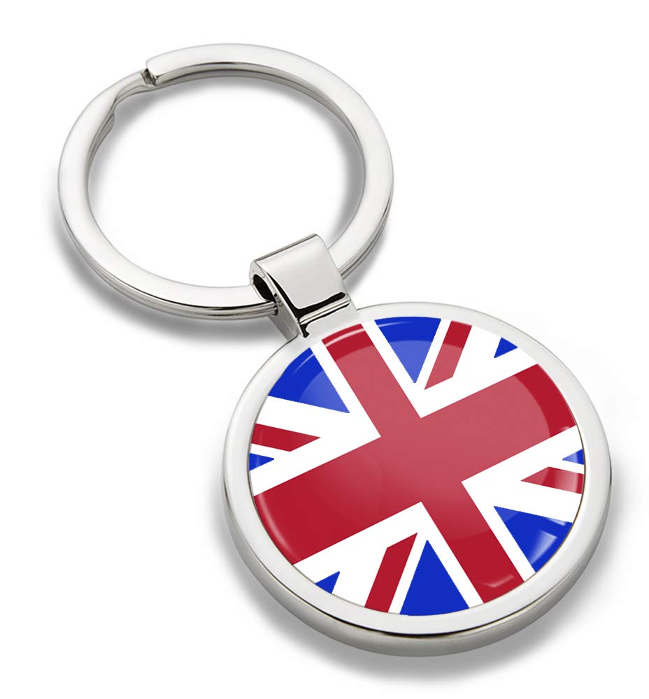 Biomar Labs Stainless Steel Metal Keychains Country Flag National Flags Design Durable Premium Accessory Car House Keys Backpack Gift Travel Souvenir (England UK GB Flag KK 190)