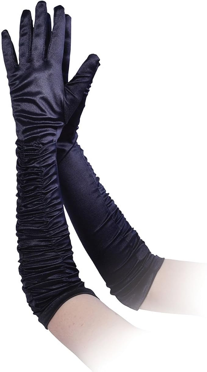 Bristol Novelty BA847 Gloves Black Satin Theatrical, Womens, One Size