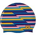 Arena Print Unisex Soft Silicone Swim Cap for Women and Men, Intensive Training Comfortable Non-Slip Long Hair Swimming Hat